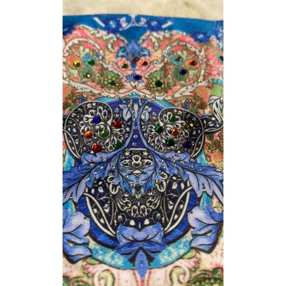 True Colours by La Moda Clothing Women's Blue Print Bikini Bottom - Picture 5 of 5